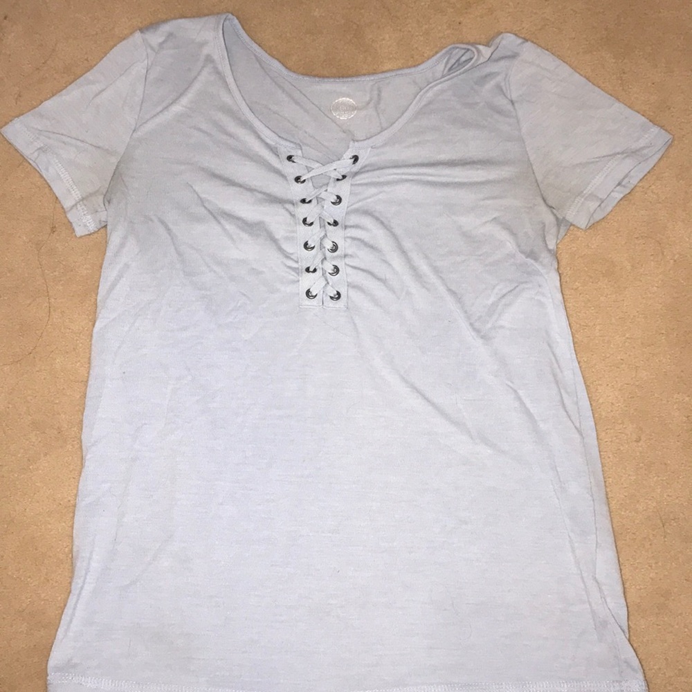 ⭐️SO Baby Blue Lace-up T-Shirt